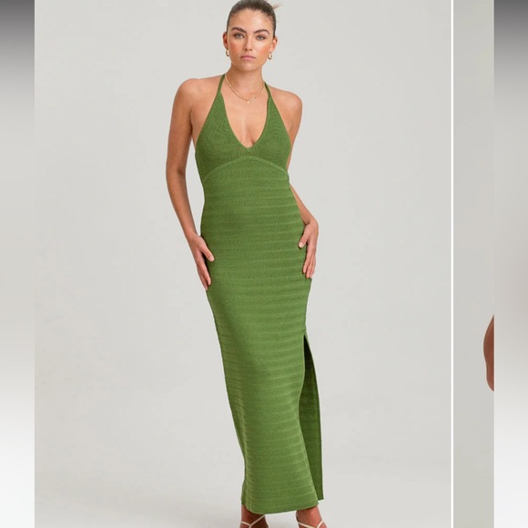 Finders Keepers Dresses & Skirts - Finders Keepers Iggy knit halter dress. Green. Size small. EUC.